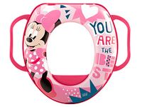 Lulabi Toiletbril voor kinderen, Disney Minnie Mouse-collectie Icon, zachte zitting met handgrepen, kleur roze en fuchsia, comfort en veiligheid bij het verwijderen