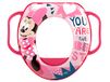 Lulabi Toiletbril voor kinderen, Disney Minnie Mouse-collectie Icon, zachte zitting met handgrepen, kleur roze en fuchsia, comfort en veiligheid bij het verwijderen