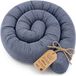 Totsy baby Zijslaper kussen Lichaamskussen 200 cm - Lang kussen bed rol slaapkussen nek rol Decoratie voor kinderkamer Oeko-Tex Jeansblauw Corduroy