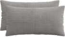vidaXL Kussensloop 2 stuks ALMELO Lichtgrijs 40 x 70 cm corduroy