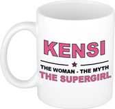 Bellatio Decorations naam cadeau mok - Kensi - Woman Myth Supergirl - koffiemok - 300 ml - collega - moederdag