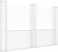 vidaXL Schanskorf U-vormig met 3 palen 260x20x200 cm ijzer