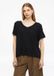 s.Oliver T-shirt Femme Noir Lin Manches Courtes Col en V Taille 40