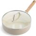 GreenChef Nordics keramische inductie hapjespan met deksel 24cm/3.1L - PFAS-vrij - Inductie pan - Inductie hapjespan - Vaatwasserbestendig - Ovenbestendig tot 160°C - Keramische antiaanbaklaag - Koelgreep - Crème