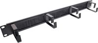 InLine 19 inch doorvoerpaneel met borstel en 4 ogen (G-type) | 1U | zwart