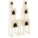 Meuble pour chat avec poteaux à gratter en sisal 199 cm couleur crème