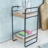 en.casa Badkamer organizer Pargas met 2 planken 26x14x13 cm zwart en naturel