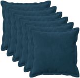 vidaXL - Kussensloop - 6 stuks - Hout - Blauw - 30 x 30 cm - Katoensatijn