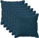 vidaXL - Kussensloop - 6 stuks - Hout - Blauw - 30 x 30 cm - Katoensatijn