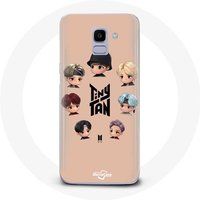 Maniacase Hoesje voor Samsung Galaxy A8 2018 BTS TinyTAN Animation Poster RM Jin Suga J-Hope Jimin V And Jungkook