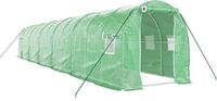 vidaXL Tuinkas met stalen frame, groen, 24 m², 12x2x2 meter