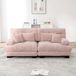 Canapé d'angle style nuage, tissu chenille, 2 coussins lombaires, 2 coussins décoratifs, cadre en bois massif (rose)