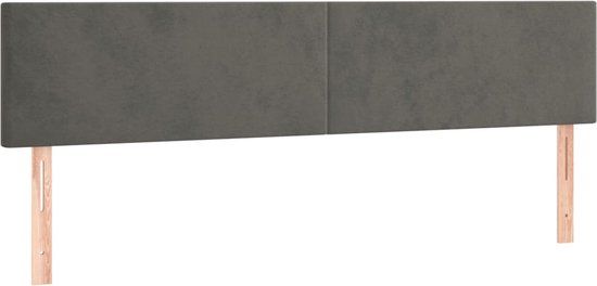VidaXL Hoofdeind & Voeteind Donkergrijs Polyester/Hout 1800 mm Breed