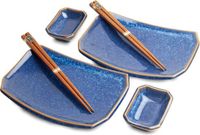 Edo Japan ANSEN Japanse Sushi Servies Set 6-Delig 2 Persoons Porselein Bruin