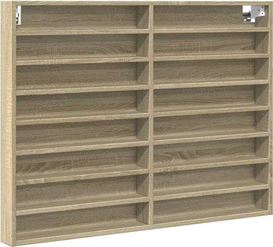 vidaXL Vitrinekast 100x8,5x75 cm bewerkt hout sonoma eikenkleurig
