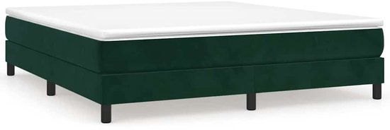 vidaXL Boxspring met matras fluweel donkergroen 180x200 cm