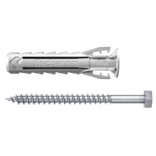 fischer SX Plus 10 x 50 nylon pluggen met kraag en schroeven - 5 stuks