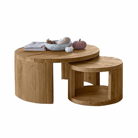 LOBERON Salontafel set van 2 Torivine bruin