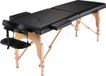 Table de massage - pliable - 2 sections - 185x70cm - bois - noir