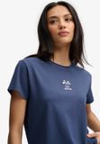 Superdry Heritage Nautical Motif T-shirt Slanke Pasvorm Dames Blauw Katoen/Polyester Maat 12