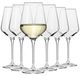 Omgoods - Set de 6 grands verres à vin blancs en cristal pour la maison et les fêtes