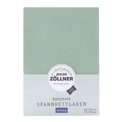 JULIUS ZÖLLNER Jersey Fitted Sheet - Sage - 70 x 140 cm