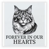Bellatio Decorations Herdenking cadeau tegel kattenliefhebber - Sibersiche Boskat kat/poes - zwart/wit - keramiek - 15 cm