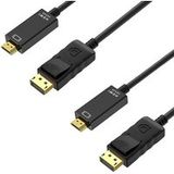 Phonillico® 4K DisplayPort naar HDMI-kabel 1,8 meter (Pack van 2)