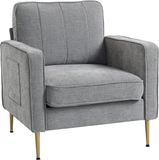 HOMCOM Fauteuil Polyester 81x84x87cm Grijs