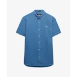 Superdry Katoenen Linnen Overhemd Relaxed Pasvorm Blue Grootte: M