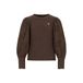 Like Flo getailleerde gebloemde blousetop met borduursels - donkerbruin
