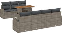 vidaXL Tuinbank Set 8-delig Grijs Polywood
