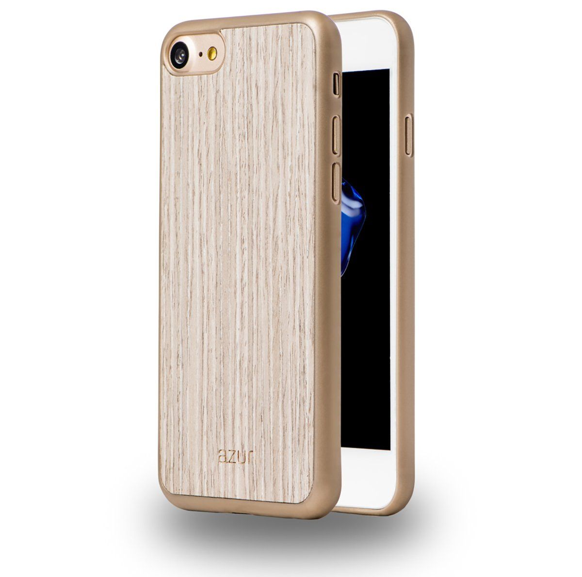 Azuri Elegante wooden cover - beige - voor iPhone 7
