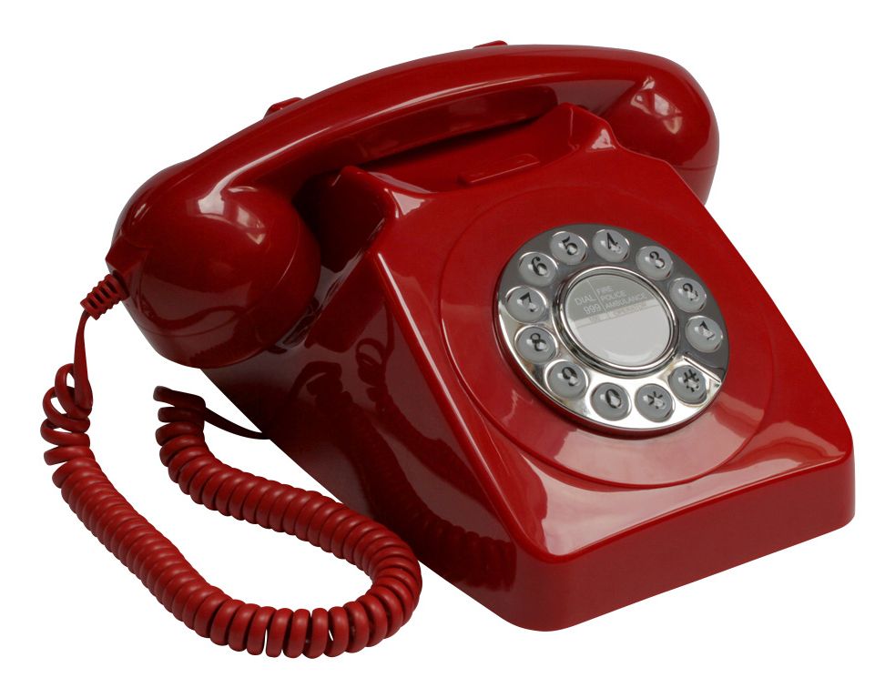 GPO Retro GPO 746ROTARYRED - Retro telefoon jaren 70 design - Rood