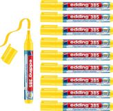edding 385 markeerstift met flexibele punt geel - 10 stuks