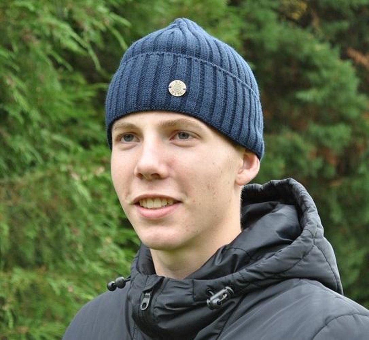 Piri Sport Heren beanie fijn gebreid - donker blauw