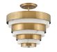 Hinkley LED Plafondlamp Echelon | 3X E14 Max 40W | Dimbaar | Heritage Brass