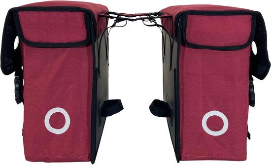 Willex Dubbele Canvas Fietstas - 46L - Paarsrood