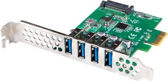 Lanberg PCI Express kaart X1 A 4X USB-A 3.1 GEN1 Low Profile