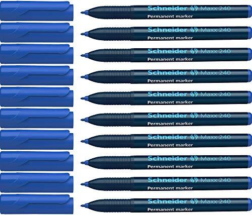 Schneider marker Maxx 240 permanent ronde punt blauw doos met 10 stuks