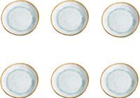 Medard de Noblat Shadow Aqua Dessertbord 20.5 cm Stoneware Blauw/Grijs/Aqua Rond 6-delig