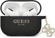 Guess Glitter Charm Silicone Case - Geschikt voor Apple Airpods Pro 2 (2e gen) - Zwart