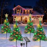 Guirlande lumineuse solaire, 4 pièces, 80 LED, 8 modes, étanche