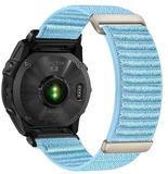 By Qubix Qubix Nylon Sport Loop Bandje - Lichtblauw - 26mm Quickfit - Geschikt voor Garmin Epix Pro Gen 2 (51mm) / Quatix 7X / 6X & Tactix 7 (pro)