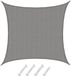 AMANKA 5x5 Pare-soleil rectangulaire - Gris - Perméable à l'eau - Protection UV - Polyester