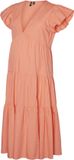 VERO MODA MATERNITY - VMMJARLOTTE SS CALF SLIT DRESS WVN - Dames - Maxi jurken - S - Georgia Peach - Katoen
