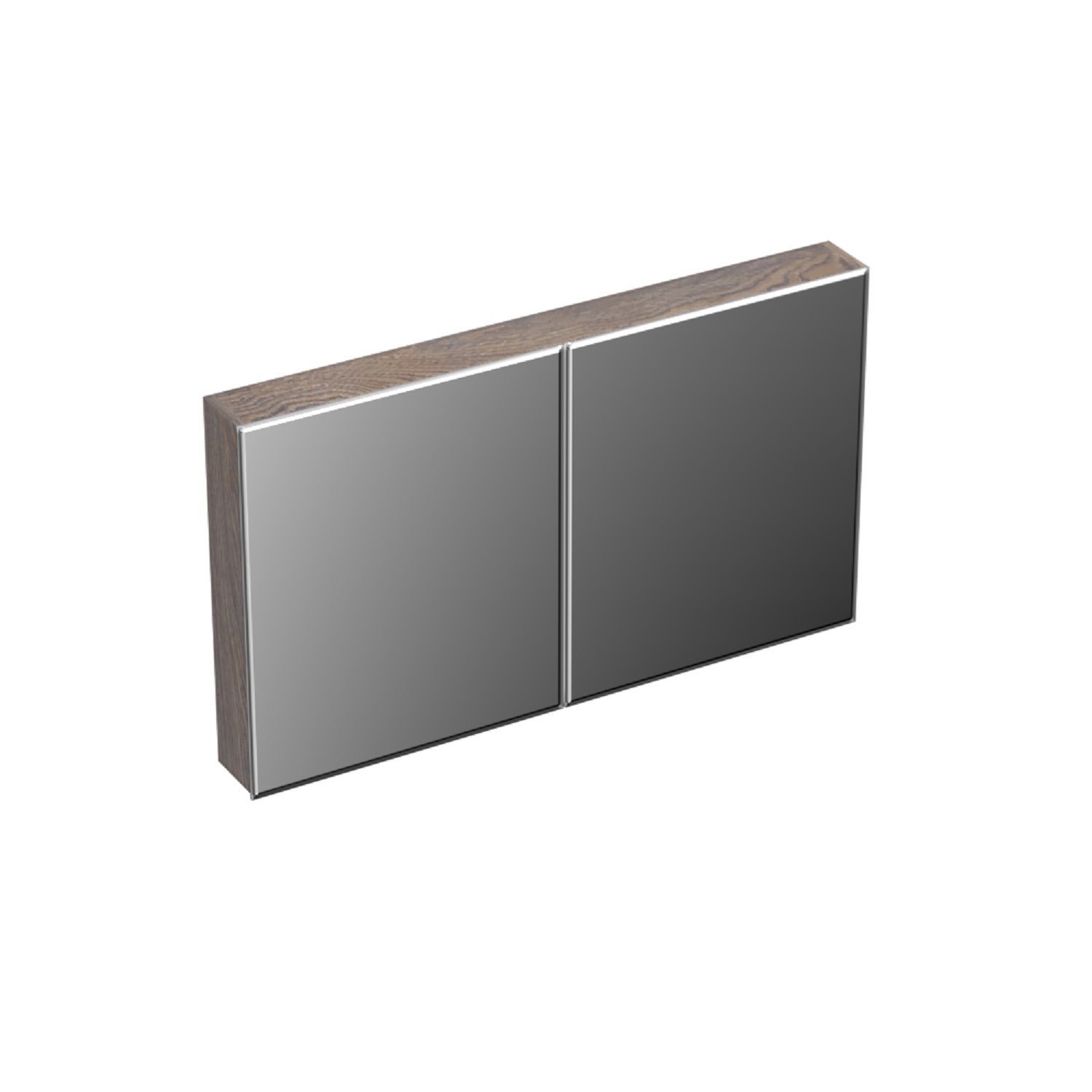 Forzalaqua Uni Spiegelkast 2 Deuren Tweezijdig Spiegel 120x68.5x12.5cm Eiken Silver Grey