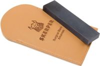 Skerper Arkansas Pocketslijpsteen NAPO30 Surgical Black Arkansas in Leren Opberghoes