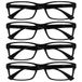 Leesbril UVR4092BK Leesbril Zwart Lezers Waarde 4 Stuks Mannen Vrouwen +3,00