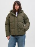 JACK & JONES Doudoune Manches longues Boutons Courte Vert Unisexe Polyester